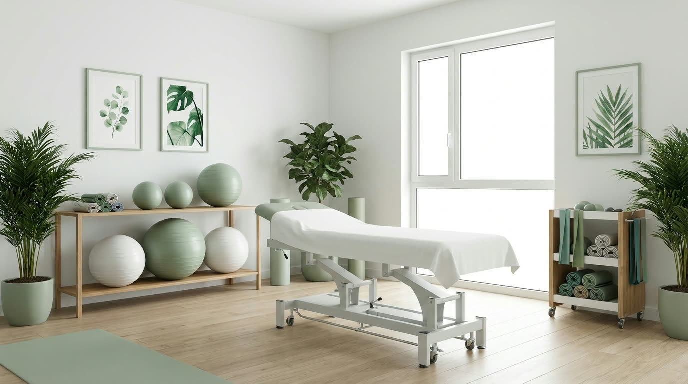 Salle de soins du cabinet de kinesitherapie Patrick Soetewey a Ajaccio